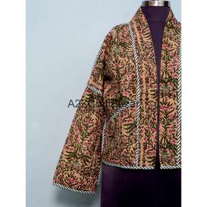 Chaqueta hecha a mano 100% algodón puro, estilo vintage indio Kantha, cómoda y transpirable para mujeres y niñas. - Product Image 3