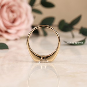 Elegant Marquise Cut Moissanite <b>Solitaire</b> Promise <b>Ring</b> 18K Gold Plated Sterling <b>Silver</b> Prong Setting Minimalist Wedding - Product Image 4