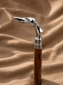 Bastón de madera de lujo con cabeza de perro de latón cromado, bastón de caballero de madera dura, diseño vintage, OEM, venta al por mayor, para exteriores - Product Image 6