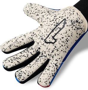 Professional Football Goalkeeper Gloves Blue White Speckled PU Silicone Full Finger Non-Slip Adjustable <b>Wrist</b> <b>Strap</b> Unisex - Product Image 4