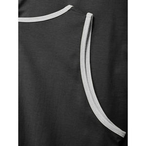 Camiseta sin mangas de punto para hombre, color negro sólido, cuello redondo, estilo casual - Product Image 6