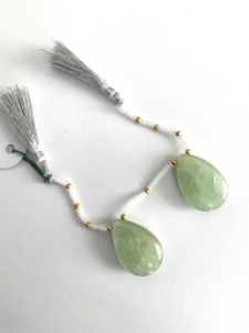 Par de perlas de aguamarina, piedra preciosa natural para la elaboración de joyería fina - Product Image 4