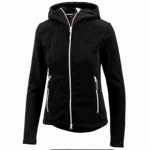 Veste d'équitation pour femmes en polyester et coton noir, fermeture éclair, col haut, pour activités équestres, logo personnalisé VI-HRJ-0029 - Product Image 1