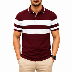 Camiseta Personalizada con Estampado Sublimado Frontal, de Manga Corta a Rayas, Transpirable, de Secado Rápido, Tejida, 100% Poliéster, Unisex, para Adultos - Product Image 3