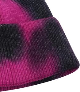 2025 Custom New Style Tie <b>Dye</b> Men's Winter Warm Knitted Beanie Hat Slouchy Stripe <b>Wool</b> Beanie 2026 - Product Image 4