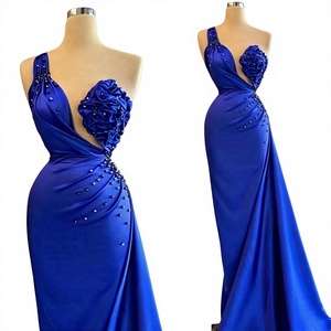 New Plus Size Women's Luxury Formal Wear Mermaid Silhouette Floor-Length Evening Dress Crystal Beading Strapless Natural - Product Image 1