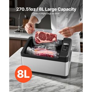 Cuocitore Sous Vide Smart da 800W con Display Digitale LED, Controllo Preciso della Temperatura, Coperchio in Vetro, Macchina per Cottura Sous Vide - Product Image 6