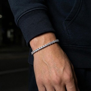 Pulsera de tenis de lujo de oro macizo de 14K con diamantes cultivados en laboratorio de talla brillante redonda engastados a mano, certificados por IGI, 3MM - Product Image 4