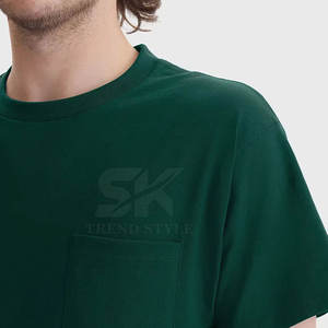 T-shirts unis respirants à poche, confortables, style streetwear, fabriqués en usine, les plus vendus - Product Image 3