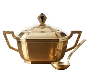 Recipientes para Salsas y Aderezos de Acero Inoxidable Chapado en Oro, Brillantes y Pulidos, para Servir Guisos y Salsas de Asado - Product Image 2
