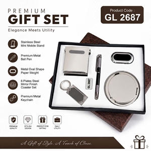 Luxury Executive Office Desktop Accessories Set <b>Folding</b> Smartphone Holder Writing <b>Pen</b> Paperweight Coasters Metal Keychain Olivia - Product Image 1