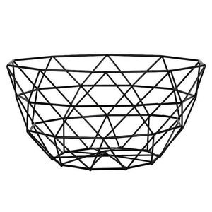 Panier de rangement rond décoratif en fil métallique noir, panier à fruits pour la décoration de la maison, organisateur de fruits frais et à prix bas - Product Image 6