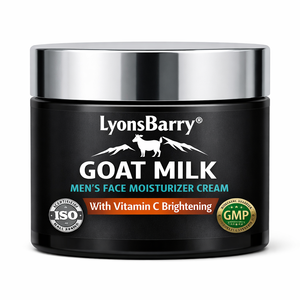 Crème hydratante pour le visage au lait de chèvre pour hommes avec vitamine C, blanchissante, OEM, étiquette privée, certifiée GMP, pour tous types de peaux, utilisation de jour - Product Image 1