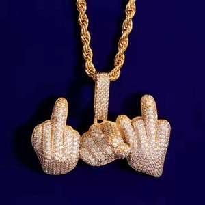 Pendentifs Dragon Glacé Unisexe en Moissanite Taille Brillante Sertie Clos Argent 925 Plaqué Luxe Bijoux Hip-Hop pour Fête - Product Image 5