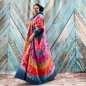 Prix d'usine, vente en gros, kimono 100% rayonne tie-dye, couverture de plage ample et confortable, veste d'été style bohème - Product Image 4