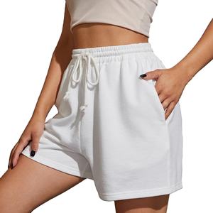 Shorts de survêtement en molleton 100 % coton pour femme, taille haute, respirants, pour l'entraînement et la course à pied, collection hiver 2026 – Meilleures ventes - Product Image 2