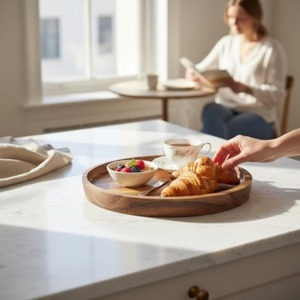 Food and Fruits Serving and Decorative Wood Plates for Home Decoration and <b>Parties</b> <b>Tray</b> Nordic Design Wooden - Product Image 3