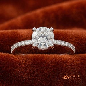 Anillo de Plata de Ley 925 con Moissanita Tallada, Joyería de Lujo Elegante para Novia, Boda, Promesa, Compromiso, Regalo para Mujer, Diseño Clásico - Product Image 4