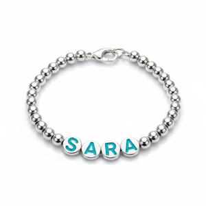 Regalos para niñas y mujeres, pulseras de cuentas metálicas personalizadas con dijes, a la moda. - Product Image 6
