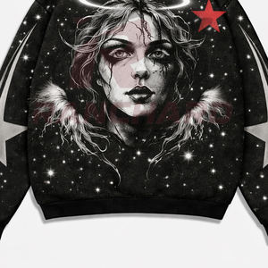 Fabricant en gros de sweats à capuche imprimés avec logo personnalisé et décoration de strass brillants de haute qualité - Product Image 3