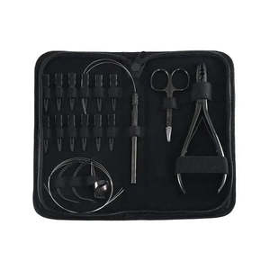Kit de Herramientas Profesionales para Extensiones de Cabello de Acero Inoxidable de Grado Quirúrgico, Color Mate Personalizado, Alicates para Cabello, Microperlas, Pinzas de Cocodrilo - Product Image 1