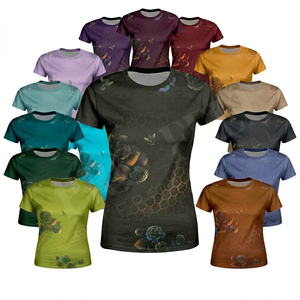 Camiseta de Yoga de Verano de Primera Calidad 100% Poliéster, Corte Ajustado, Top Deportivo para Gimnasio, Transpirable, Camiseta Deportiva Informal - Product Image 1