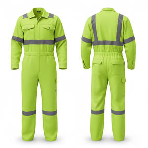 Overoles de Seguridad de Alta Visibilidad, Unisex, Transpirables, de Algodón y Poliéster, Fluorescentes, Resistentes al Polvo y al Viento - Product Image 1