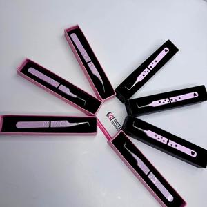 GETUP BROSONS IMPEX Pink Isolation/90/ Degree Stainless Steel Eyelash Tweezers Precision Tool World Peace Edition Packaging - Product Image 1