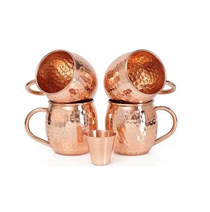luxury pure copper moscow mule <b>mugs</b> elegant handcrafted design for cocktails kitchen bar reusable drinkware <b>set</b> - Product Image 2