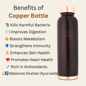 Eco-Friendly Pure Copper Water Bottle Antique Polish Finish | Europe Style Ayurvedic Drinking Bottle | <b>Large</b> Capacity Portable - Product Image 2