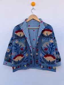 Veste tissée unisexe Boho Chic TNT Suzani faite à la main, réversible, respirante, matelassée, à col montant, pour l'hiver, style ethnique - Product Image 5