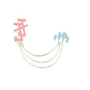 Ensemble Chapeau et Broche Jack and Jill pour Femme – Casquette Tendance avec Voile et Chaîne, Accessoire de Coiffure Déclaration - Product Image 1