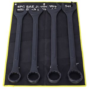 SAE <b>Extra</b> <b>Large</b> Combination Wrench Set 4 Piece with <b>Storage</b> <b>Bag</b> Included Black Oxide Jumbo Size - Product Image 5