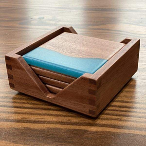 Premium Wooden Handmade Duck Swan Coaster Set of 4 With Holder Suitable for Tea Coffee <b>Cup</b> Serving - Product Image 4