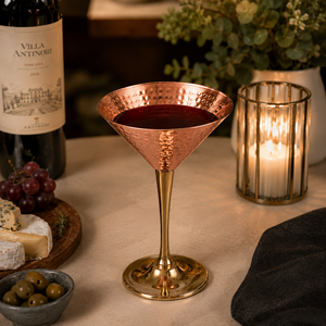 Verre à vin en cuivre fait main, gobelet à pied, tasse à boire en métal poli et lisse, articles de bar de luxe, cadeau pour restaurant, maison, mariage - Product Image 5