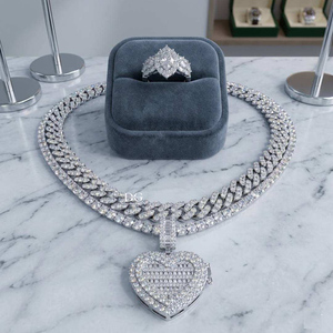 Collier Chaîne Cubaine de Luxe Premium, Entièrement Sertie de Diamants Bling Bling, Style Hip Hop, Plaqué Or 18K et Rhodium, pour Hommes et Femmes, Tendance Quotidienne - Product Image 5