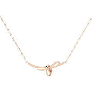 สร้อยคอทอง 14K ดีไซน์โบว์ ประดับเพชรแล็บโกรว์ 0.90 กะรัต รับรองโดย IGI จี้ริบบิ้นทันสมัย สร้อยคอเพชรสังเคราะห์คุณภาพสูง - Product Image 2