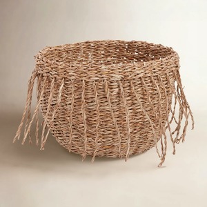 Seagrass <b>basket</b> with tassels Handmade <b>Storage</b> <b>Basket</b> Wholesale eco-friendly Made in Vietnam - Product Image 3