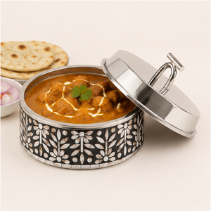 Olla de Lujo Hecha a Mano con Aislamiento de Acero Inoxidable y Madreperla, Calentador de Alimentos para Bodas, Hoteles y Restaurantes - Product Image 4