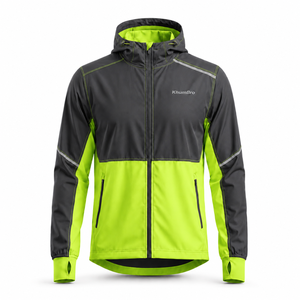 OEM Men’s Athletic Windbreaker <b>Jacket</b> Water Repellent <b>Reflective</b> Hooded <b>Running</b> and Hiking Wear - Product Image 6