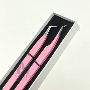 ชุดปากคีบสำหรับต่อขนตาปลอมสีชมพูสำหรับทารกทดสอบด้วยมือเพิ่มวอลลุ่ม - Product Image 2