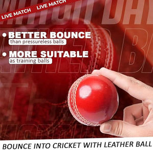 Ballons de cricket en cuir anglais véritable cousus main de qualité supérieure, personnalisés, 4 pièces, pour tournois, matchs et entraînements - Product Image 2