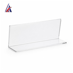 Super Offre : Excellent Support Acrylique en L pour Étiquettes de Prix, 180x75 mm, Incliné, Transparent, pour Comptoir et Table - Product Image 3