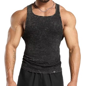New Design Trend Solid Spandex/Cotton High Street Style O-Neck Muscle Fit Gym <b>Singlet</b> Tank Top <b>for</b> <b>Men</b> Perfect Bodybuilding - Product Image 4