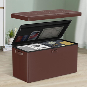 Custodia ignifuga pouf Cube pieghevole a forma di fuoco borsa Ottoman sgabello portaoggetti con blocco in pelle poggiapiedi sgabello scatola di immagazzinaggio - Product Image 1