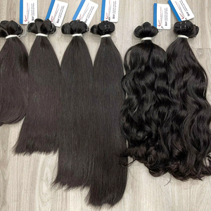 ผมมนุษย์แท้ 100% ไม่ผ่านการแปรรูป สีดำธรรมชาติ แบบลอนและแบบตรง พร้อมจัดส่ง ผมเวียดนามแบบเย็บสองชั้นด้วยเครื่องจักร - Product Image 1