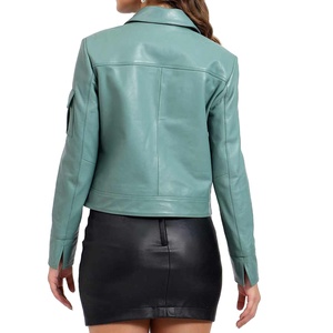 Chaquetas de cuero genuino para mujer, elegantes, de piel de oveja auténtica, de alta calidad, muy vendidas, con cremallera. - Product Image 2