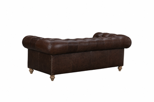 Genuine Leather Chesterfield <b>Sofa</b> Three Seat Tufted Back Rolled Arm Traditional Style Living Room <b>Sofa</b> Leather <b>Sofa</b> - Product Image 3