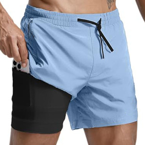 Pantalones Cortos Deportivos Suaves de Venta Directa de Fábrica, Pantalones Cortos de Playa, Pantalones Cortos Atléticos Transpirables, Pantalones Cortos de Baloncesto de Color Puro para Hombre - Product Image 1