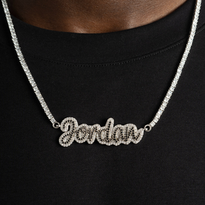Custom 925 Silver Rose Gold Brilliant Cut Moissanite Hiphop <b>Name</b> Pendant Necklace Iced Letter Charm <b>Chain</b> Jewelry Micro Insert - Product Image 5